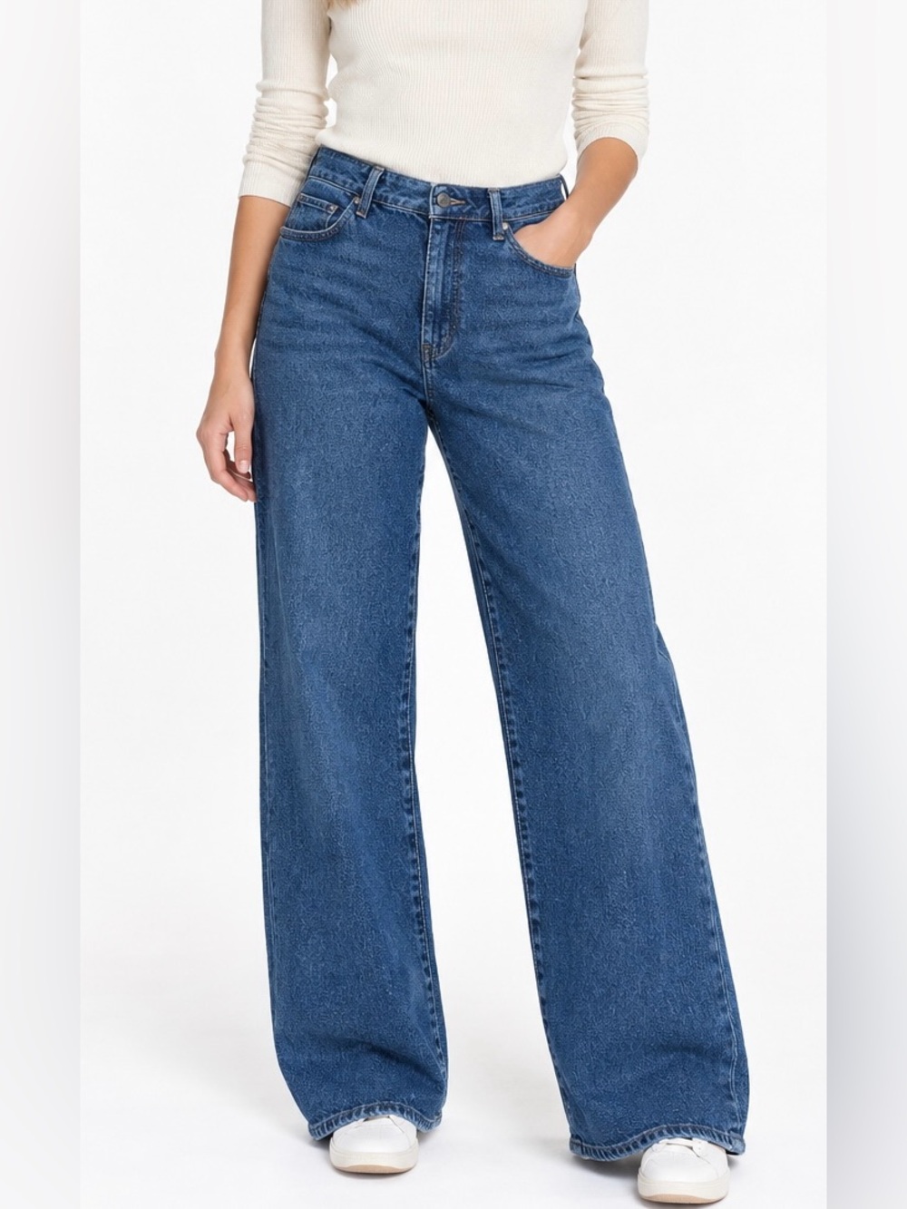 KUT from the Kloth Sienna High Rise Wide Leg Jeans 6 Blue Elevated Casual Boho